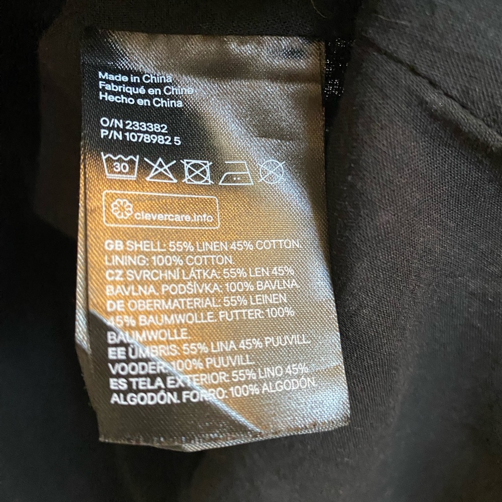 H&M black linen dress, size M - Picture 8 of 8